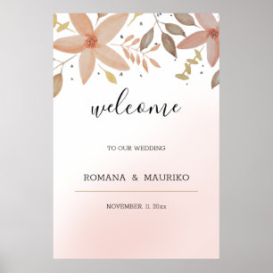 Elegant Terracotta Watercolor Floral Hand-painted Poster