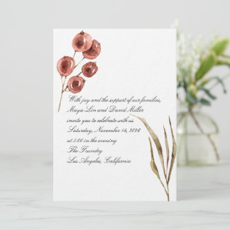 Elegant Terracotta Watercolor Wedding Invitation