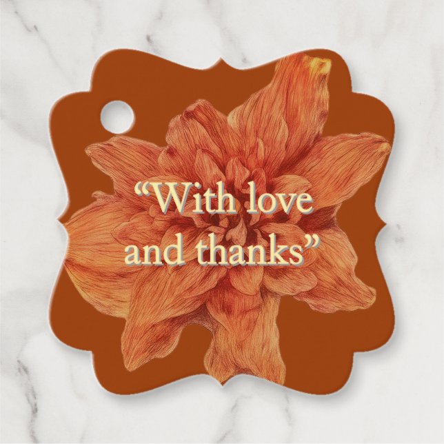 Elegant Terracotta Wedding Favour Tags (Front)