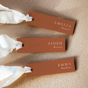 Elegant Terracotta Wedding Name Place Cards