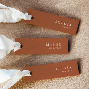 Elegant Terracotta Wedding Name Place Cards