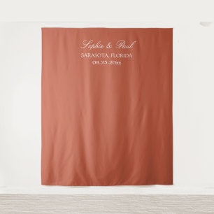 Elegant Terracotta Wedding Photo Booth Backdrop Tapestry