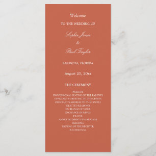 Elegant Terracotta Wedding Program