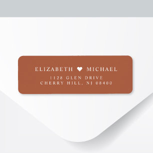 Elegant Terracotta Wedding Return Address