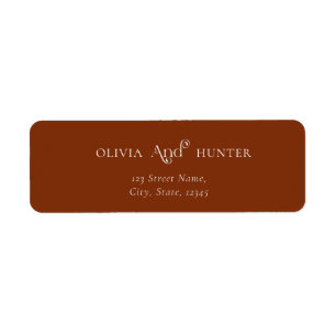Elegant Terracotta Wedding Return Address Label
