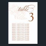 Elegant Terracotta Wedding Table Number Card<br><div class="desc">Elegant Terracotta Wedding Table Number Card</div>