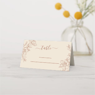 Elegant Terracotta Whimsical Wedding Place Card