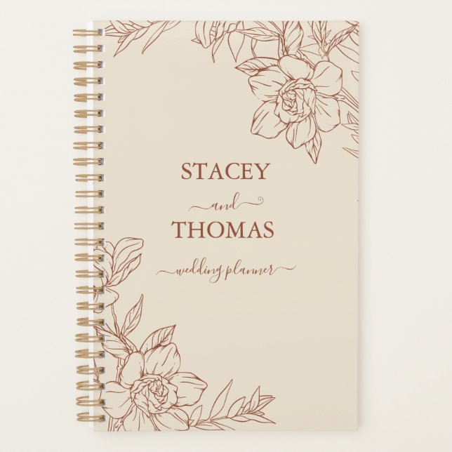 Elegant Terracotta Whimsical Wedding Planner (Front)