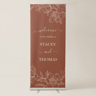 Elegant Terracotta Whimsical Wedding Retractable Banner