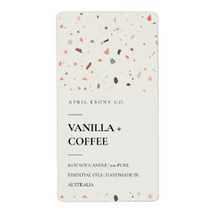 ELEGANT TERRAZZO STONE TEXTURE CANDLE LABEL