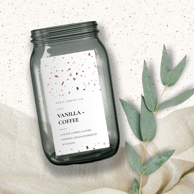 ELEGANT TERRAZZO STONE TEXTURE CANDLE LABEL (Creator Uploaded)