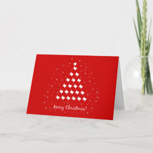 Elegant Texas Christmas Tree on Red Holiday Card