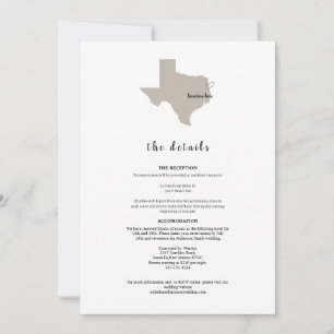ELEGANT TEXAS Wedding Invitation Details