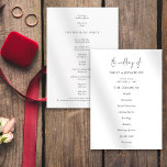 Elegant Text  Black White Wedding Program Programme<br><div class="desc">Elegant Text Black White Wedding. An elegant typographical design in black and white for your wedding programs. The main header is in a stylish set script and the rest of the text you can easily personalise. You can change the text and background colours if you wish to match your wedding...</div>