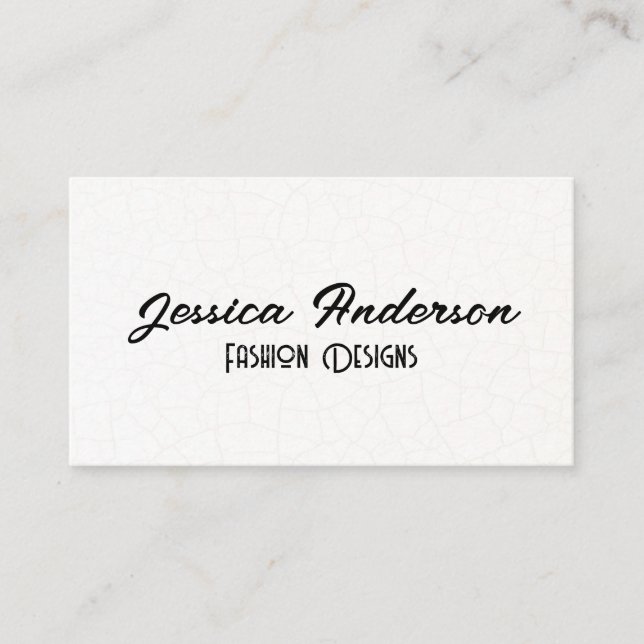 Elegant Text | Cracked Texture Background Business Card (Front)