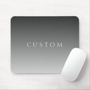 Elegant Text on Simple Modern Grey Ombre Gradient  Mouse Mat