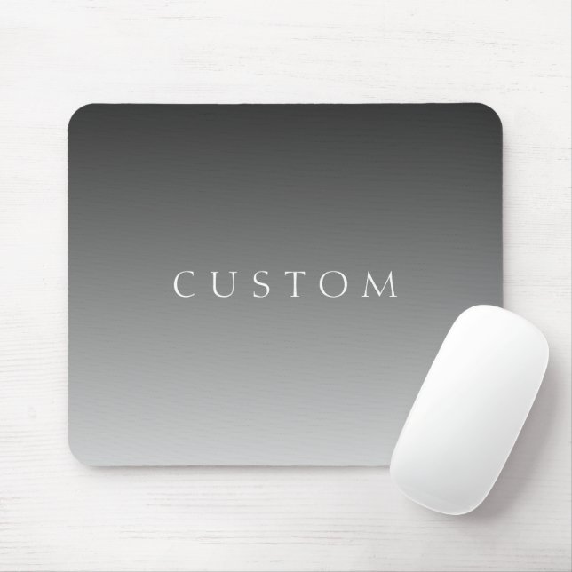 Elegant Text on Simple Modern Grey Ombre Gradient  Mouse Mat (With Mouse)