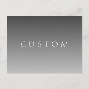 Elegant Text on Simple Modern Grey Ombre Gradient  Postcard