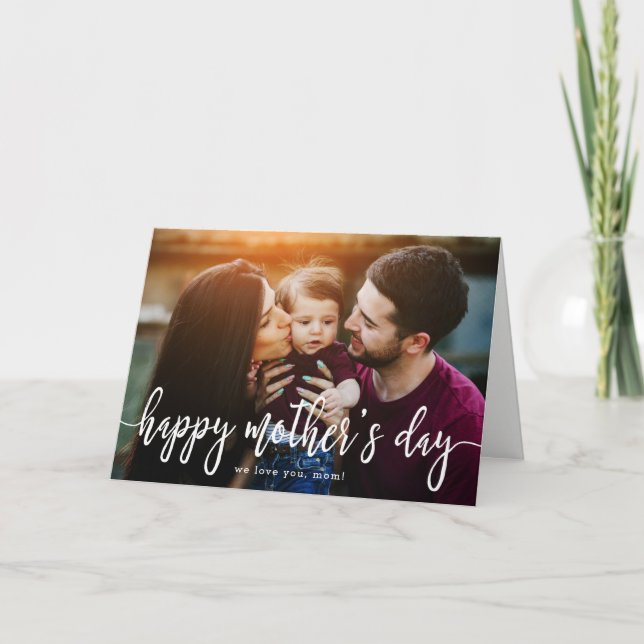 Elegant Text Photo Mother's Day Greeting Card (Front)