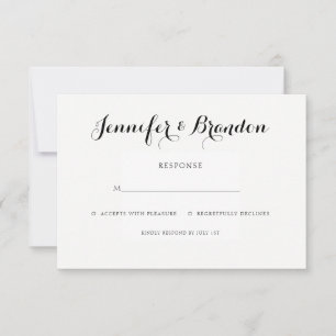 Elegant text wedding invitation response card