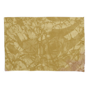 Elegant textile design featuring a golden backgrou pillowcase