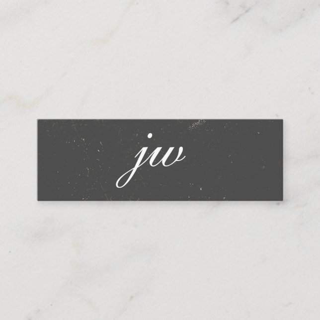Elegant texture monogram mini business card (Front)