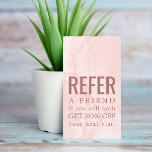 Elegant Texture Pastel Bold Salon Referral Card