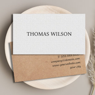 Elegant Texture White Printed Kraft Consultant  Business Card