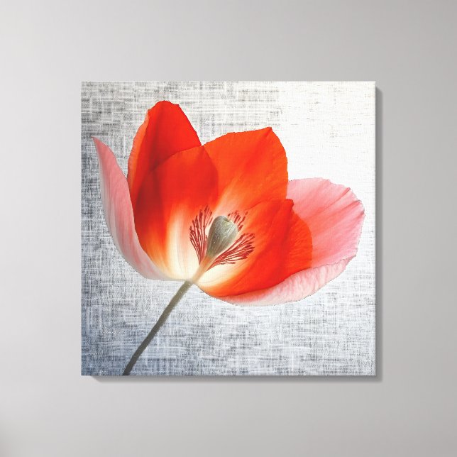 Elegant Textured Floral Art Canvas Print (Front)