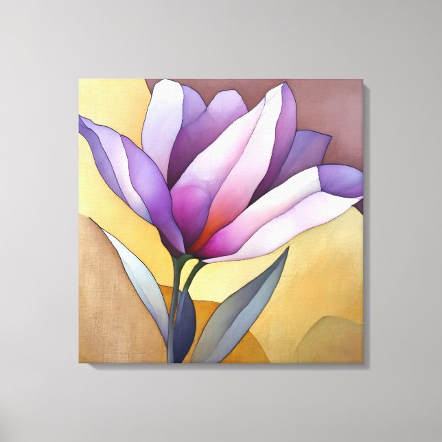 Elegant Textured Floral Art Canvas Print (Front)