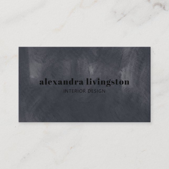 Elegant Textured Grey Watercolor Professional Business Card (Front)