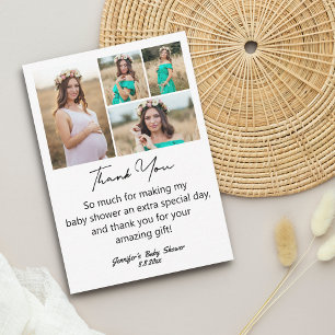 elegant thank you baby shower 4 photos collage card