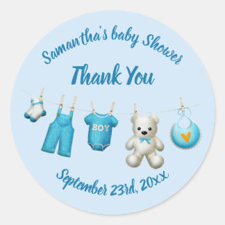 Elegant Thank You Baby Shower Favour Sticker