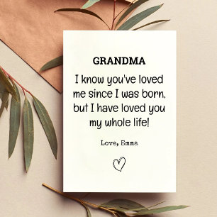 Elegant Thank you Birthday Card for Grandmother