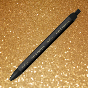 Elegant Thank You Business Birthday Wedding Favour Black Ink Pen