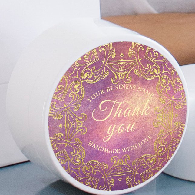Elegant Thank You Business Store Handmade Product Classic Round Sticker (Creator Uploaded)