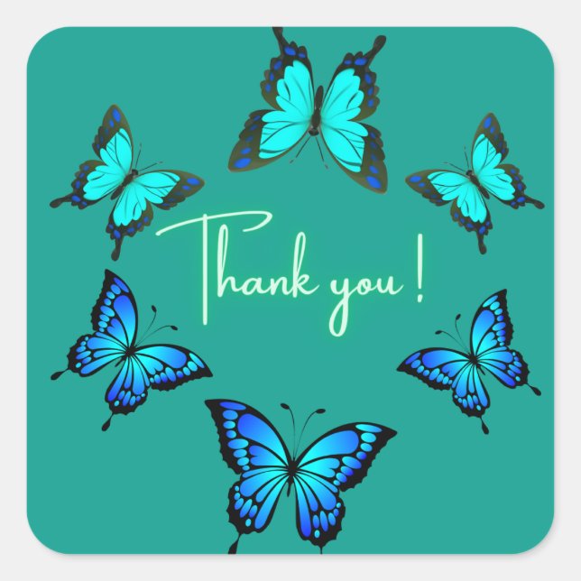 Elegant Thank You Butterfly Sticker (Front)
