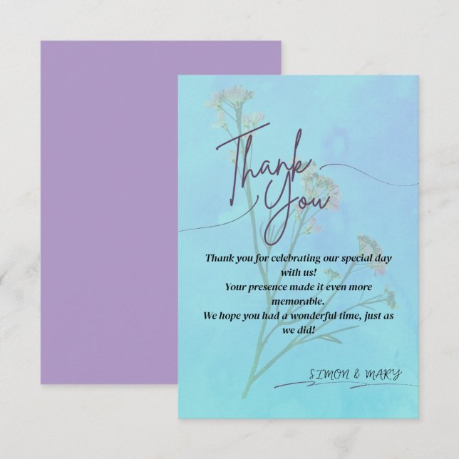Elegant Thank You Card (Front/Back)