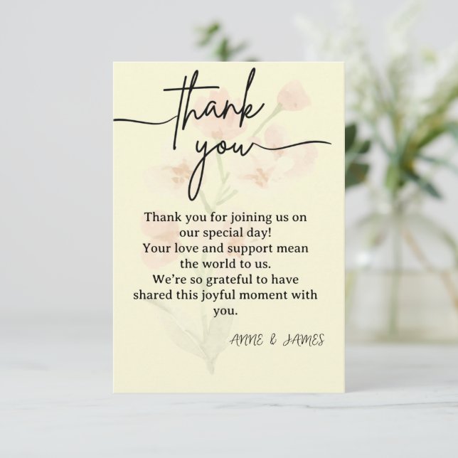 Elegant Thank You Card (Standing Front)