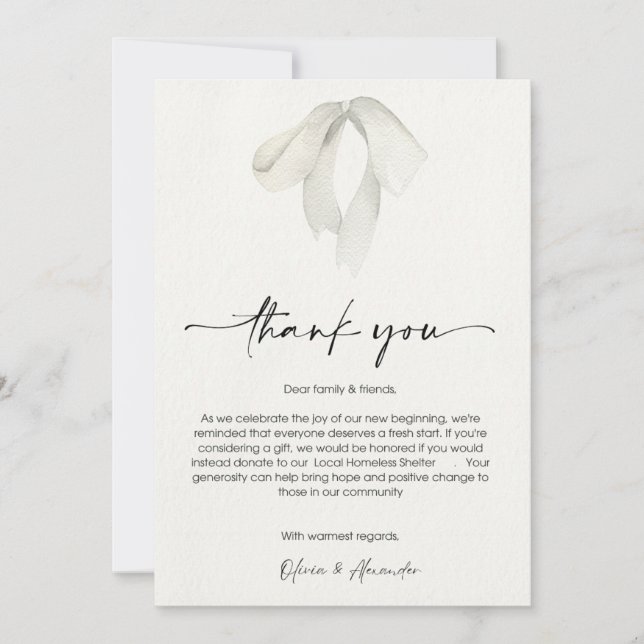 Elegant Thank You Card for New Beginnings  (Front)