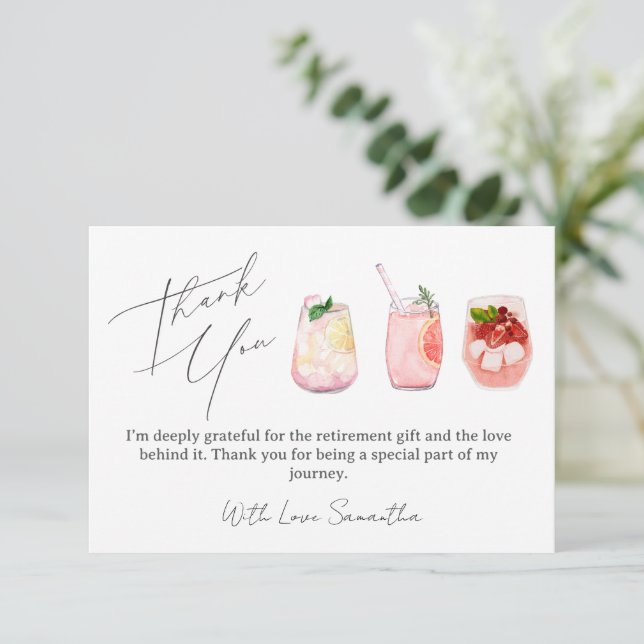 Elegant Thank You Card For Retirement Gifts (Standing Front)