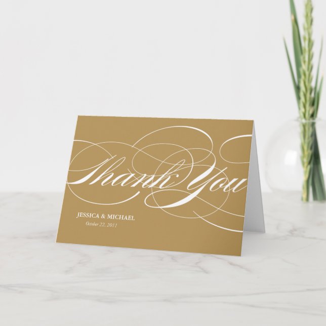 Elegant Thank You Card - Gold (Front)