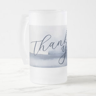 Elegant Thank You Card Watercolor Style Frosted Glass Beer Mug