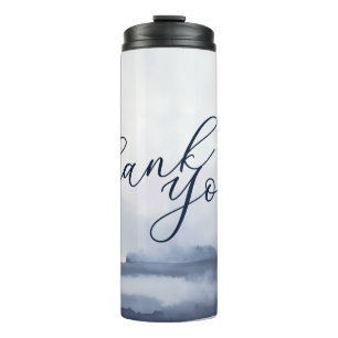 Elegant Thank You Card Watercolor Style Thermal Tumbler
