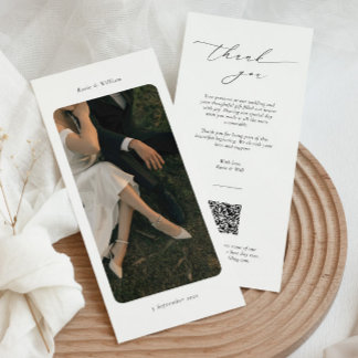 Elegant Thank You Card with QR Code & Photo