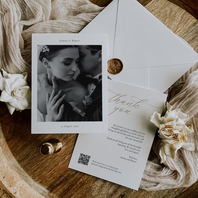 Elegant Thank You Card with QR Code & Photo (Creator Uploaded)