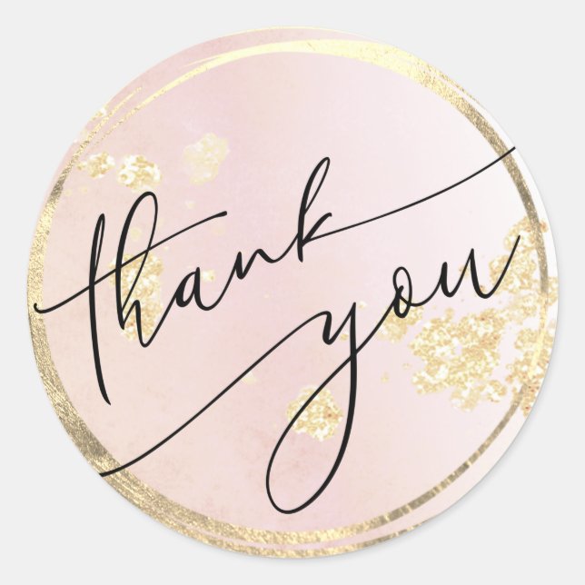 elegant  thank you classic round sticker (Front)