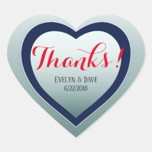 Elegant thank you couples Custom texts CC0983 Heart Sticker