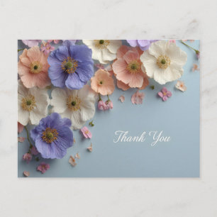 Elegant Thank You Design with a Pastel Arrangement Postcard