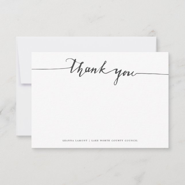 Elegant Thank you | Flat Note Card (Front)